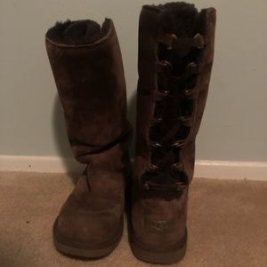 Chocolate Brown Uggs, Elastic Lace Back